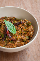 Larb Pla Duk, Minced Catfish Spicy Salad with Herbs, thai food