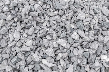 Closeup of crushed gravel as background or texture