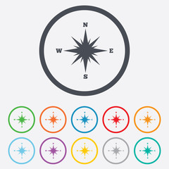 Compass sign icon. Windrose navigation symbol.