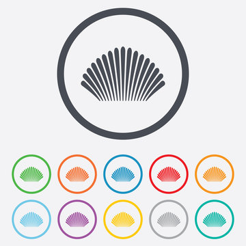 Sea shell sign icon. Conch symbol. Travel icon.