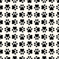 Seamless animal pattern of paw footprint