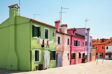 Fototapeta na wymiar Burano (Venice island) colorful town in Italy