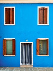 Colorful houses taken on Burano island , Venice, Italy