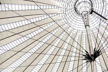 Modern stadium's architecture ceiling