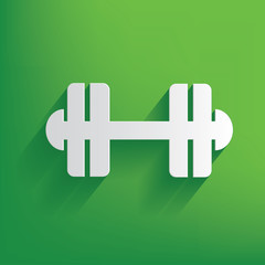 Fitness symbol on green background,clean vector