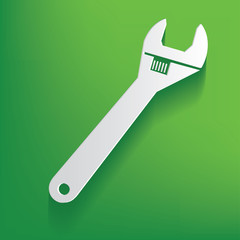 Repair symbol on green background,clean vector