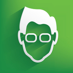 Nerd symbol on green background,clean vector