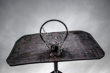 Old basketball hoop and board
