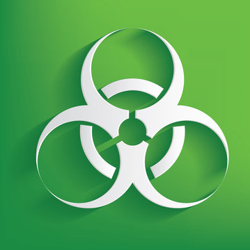 Danger symbol on green background,clean vector