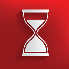 Hourglass design on red background,clean vector