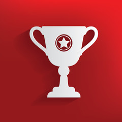 Trophy design on red background,clean vector