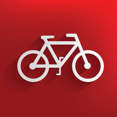 Bicycle design on red background,clean vector