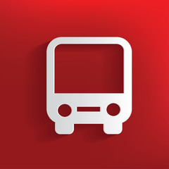 Bus design on red background,clean vector