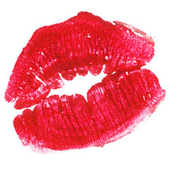 Red lipstick kiss