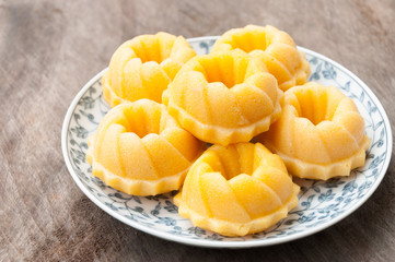 streamed palm cake , banana, Thai traditional dessert, Thailand