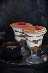 Tiramisu in glasses