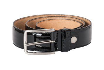 Natural Leather Belt. Isolated On White Background