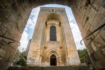 The medieval village Saint-Amand-de-Coly with its fortified Roma