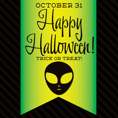 Alien Halloween sash card in vector format.