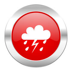 storm red circle chrome web icon isolated