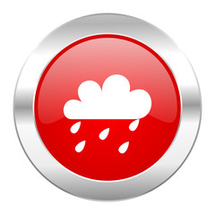 rain red circle chrome web icon isolated