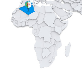 Algeria on a map of Africa