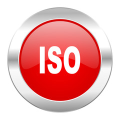 iso red circle chrome web icon isolated