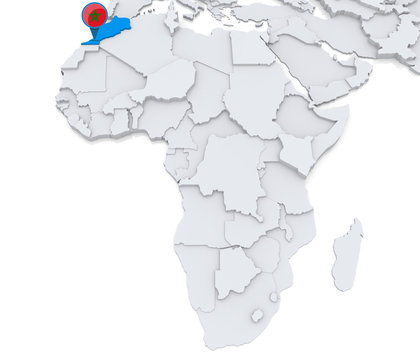 Morocco on a map of Africa