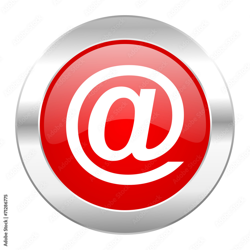 Aufkleber email red circle chrome web icon isolated