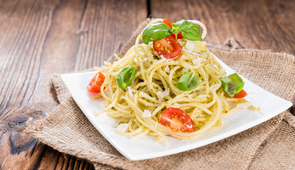 Portion of Spaghetti with Pesto