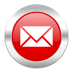email red circle chrome web icon isolated