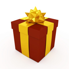 3d Christmas Present Box - isolated