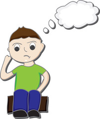 Boy thinking cartoon