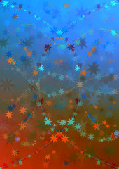 Abstract stars on colorful background