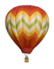 Naklejka premium Hot-Air Balloon Floating Against White