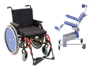wheelchairs under the white background