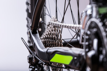 Fototapeta premium close-up of mountain bike, studio shot.