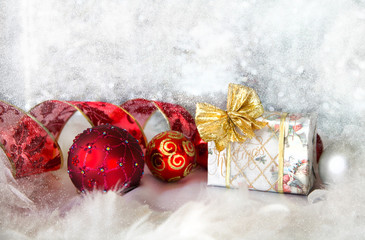 Christmas background with present box