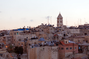 Obraz premium Jerusalem Old City at Night, Israel