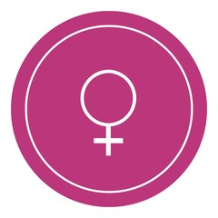Symbole féminin dans un panneau rose