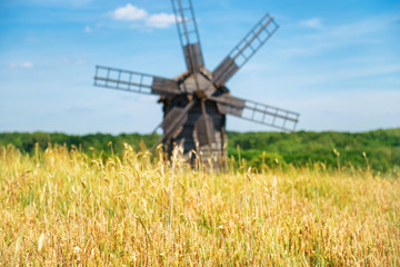 Mill on the wheat field