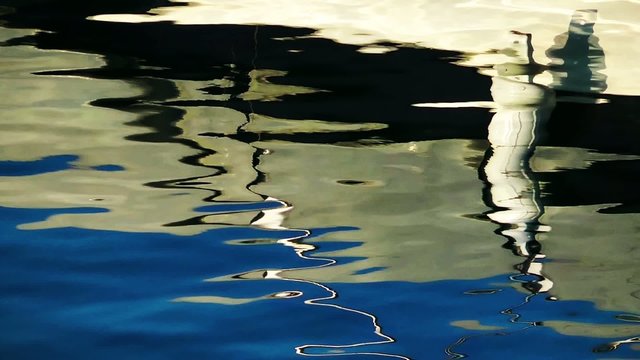 Boat Reflections on the Sea Water