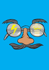 Eyeglass, art vector illustration