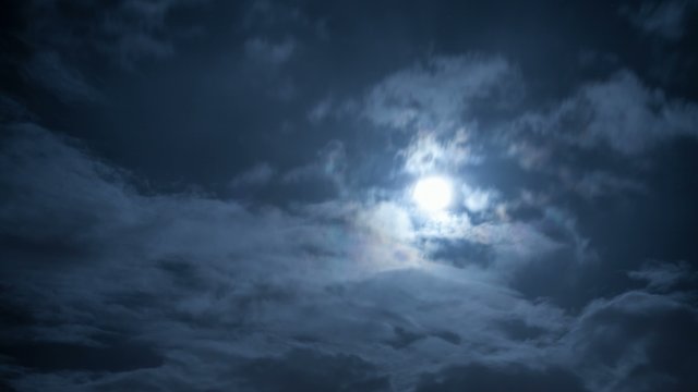 Full moon crossing over with clouds | 4K time lapse