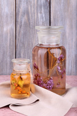 Bottles of herbal tincture
