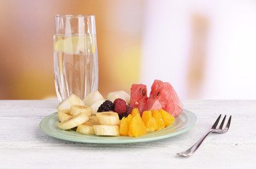Sliced fruits and berries