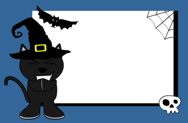 halloween invitation black cat witch background2