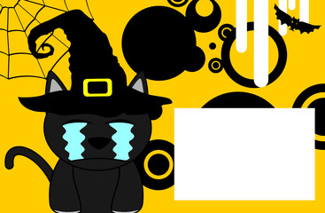 halloween invitation black cat witch background