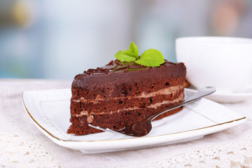 Piece of chocolate cake