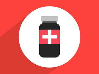 bottle with medical pills  ,Flat design style